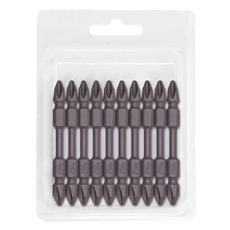 Eight Tool DOUBLE-END PH BIT 6.35MM SHANK 9MM GROOVE, PH NO.3 x 65MM OAL, 10PK EA-08 No.3 x 65